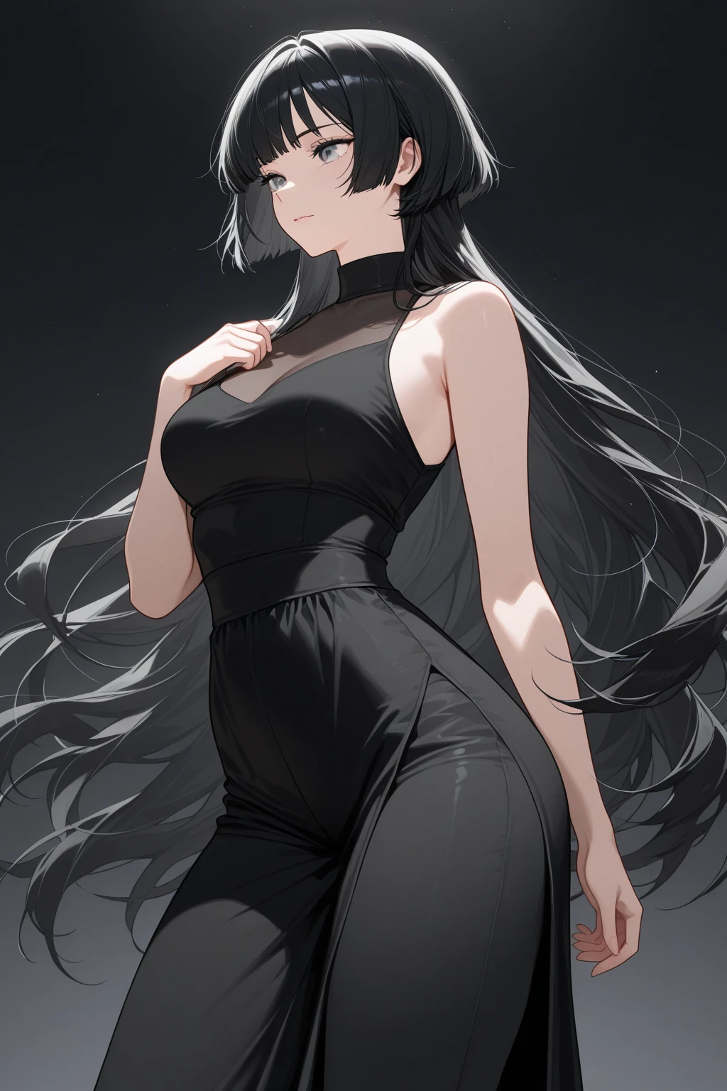 (masterpiece, best quality:1.4), (beautiful, perfect, delicate, detailed, intricate, aesthetic:1.2), hyper realistic, photorealistic, beautiful lighting, cinematic shot, cinematic lighting, cinematic bloom, looking at viewer, (1girl, solo), (perfect face, detailed face, eyeliner, glossy lips, blush), (natural breasts, small breasts, narrow waist), cute, adorable, sexy pose, dynamic pose, flerting, teasing, (arms up), (cowboy shot), yor forger, <lora:yor_forger_v1:0.8> aayorf, sidelocks, gold hairband, hair ornament, red eyes, gold earring, large breasts, choker, bare shoulders, black dress, two-sided dress, fingerless gloves, thigh boots, bbyorf, short hair with long locks, white hairband, red eyes, gold earrings, large breasts, jewelry, off shoulder, red sweater, sweater dress, long sleeves, black pantyhose