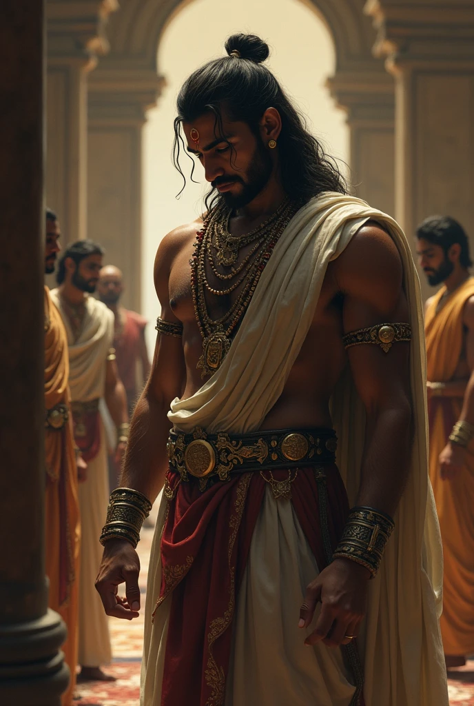 An ancient greek man, Chico, greek god, muscular, Graced, man de 25 años con poderosa presencia, greek headdress, ((wearing detailed greek tunics)), standing inside the greek temple, Intricate, elegant, Very detailed, masterpiece, extremely detailed, detailed background, Whole body, Best Quality, ancient greek architecture, Ancient Greece, eyes, man, (((newly dressed))), bare chest, (((body hair+++))), one arm up, low waist thong, big bulging crotch, clothes made of gold, male face, illuminated by golden sunlight, seductive look, sexy, curtains hanging from the ceiling, NSFW