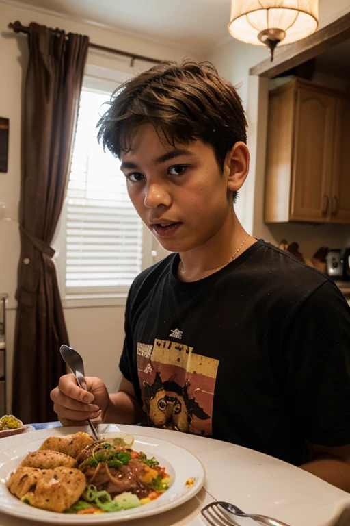 there is a man and a boy sitting at a table with donuts, with a kid, foto, romero ressendi, jose miguel roman frances, very very low quality picture, by Nándor Katona, foto realista, taken on iphone 1 3 pro, with wart, captured on iphone, taken on iphone 14 pro, photo taken with an iphone