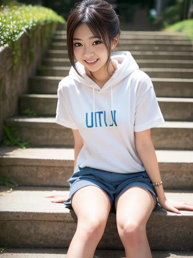 ((highest quality、8k、masterpiece:1.3)),((((cowboy shot)))),Ultra-high resolution,big eyes,Japanese,bangs,(a girl),(1 girl),((20 years old)),((facing at viewer)),(long hair),(((black t shirts))),grin,((squatting)),((pleated mini skirt)),(((pussy))),((pubic hair)),((skirt lift)),(((black short crew socks)))