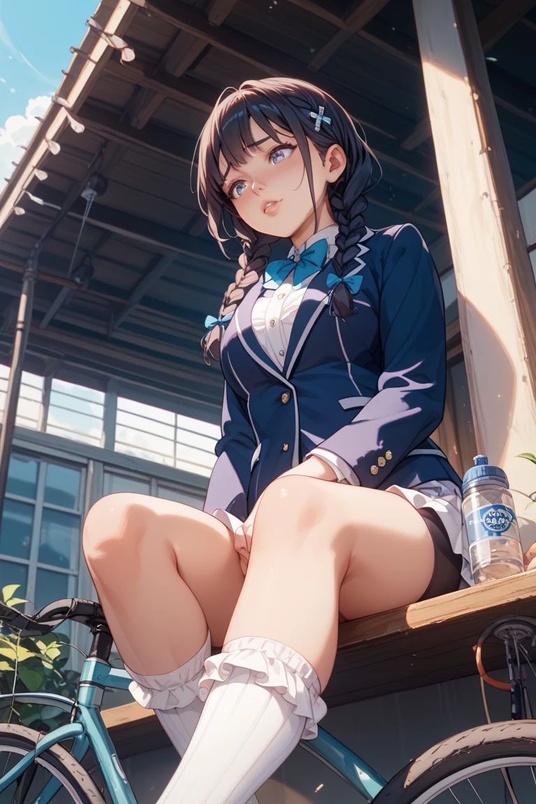 (masterpiece), best quality, expressive eyes, perfect face,nsfw:1.1,full body,annoyed,embarrassed:1.1,shackles,restrained,pillory:1.2,sailor uniform,crawling,heavy breathing:1.1,nature