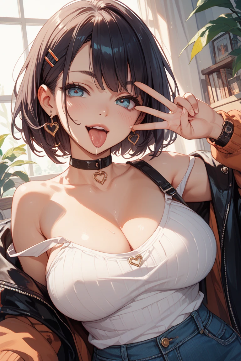 (from above:1.2),(from side:0.9), ((Face)), (Close-Up:0.4), 1female, teacher, wearing a hoodie, bootyshorts, Thicc, small breast, light colored hair, long hair, blue eyes, face to detail, detailed eyes, the background is a pizzaria, smiling, highest quality, (RAW photo:1.2)(Curve,Model,glamor:1.5),Beautiful breasts,(pointed chest:1.0),Farbe_aberration,beautiful detailed shadow,Beautiful eyes,Beautiful body,Beautiful skin,beautifull hands,(medium_breasts:1.5),Brown hair,watching at viewers,black suspenders,Bulging big,breasts,walls: Black miniskirt, garters, Gaze, Small face,bangss,holster,Beautuful Women,hands up,leg holster,Gaze,black boots panty shot, provocation,flank,flank sweat soio,arm,,narrow waist,(with sparkling eyes and a contagious smile),her thin pubic hair, looking at viewer, posed cleavage:1.2,pose muy sexy"