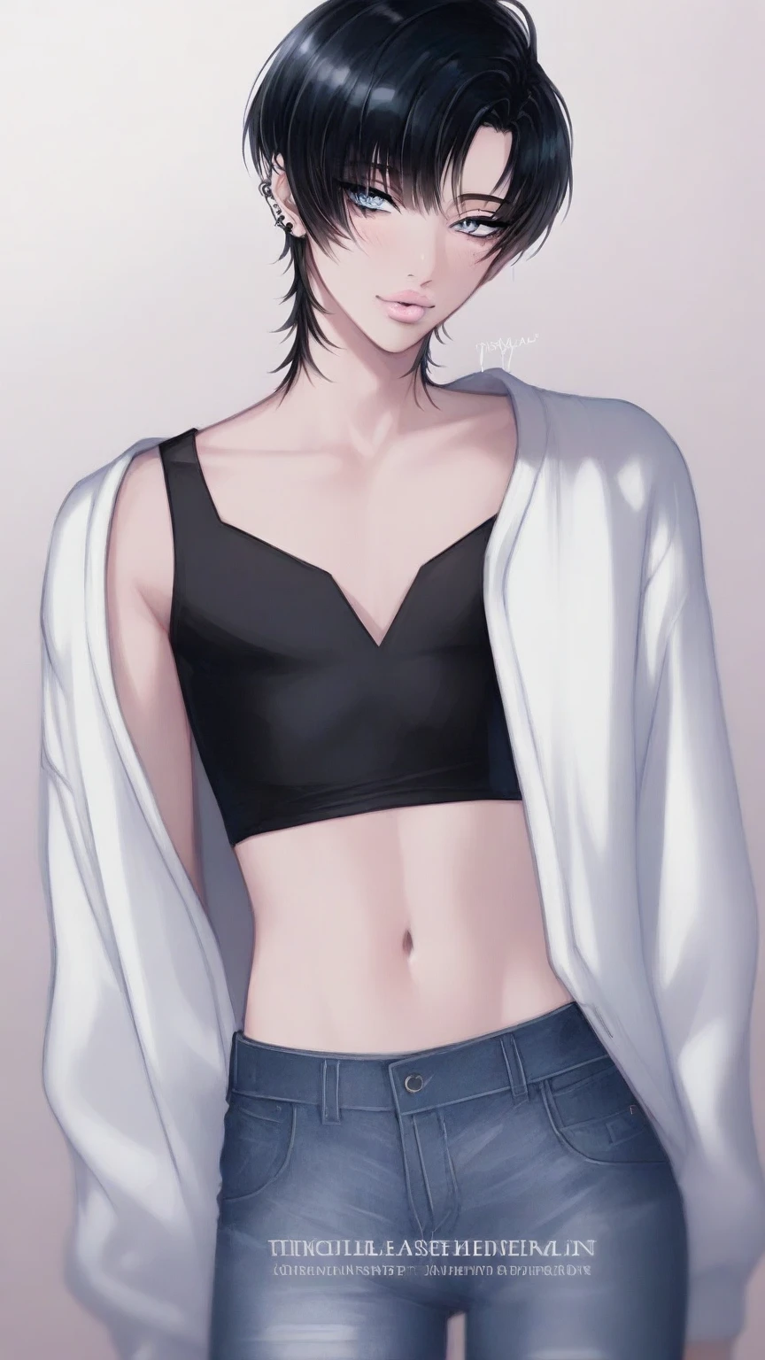 Boy scratching his stomach
