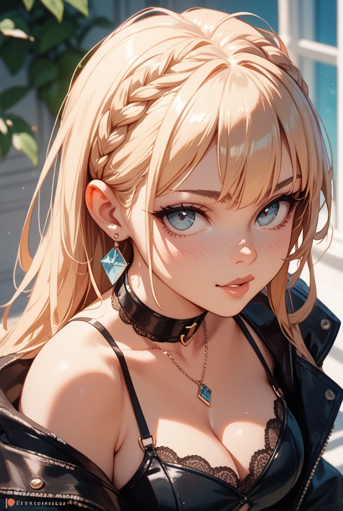((1 girl))、((Scared face:1.2))、((face close-up:1.2))、((beautiful eyes:1.1))、((cleavage cutout:1.2))、best quality、ultra resolution、digital illustration