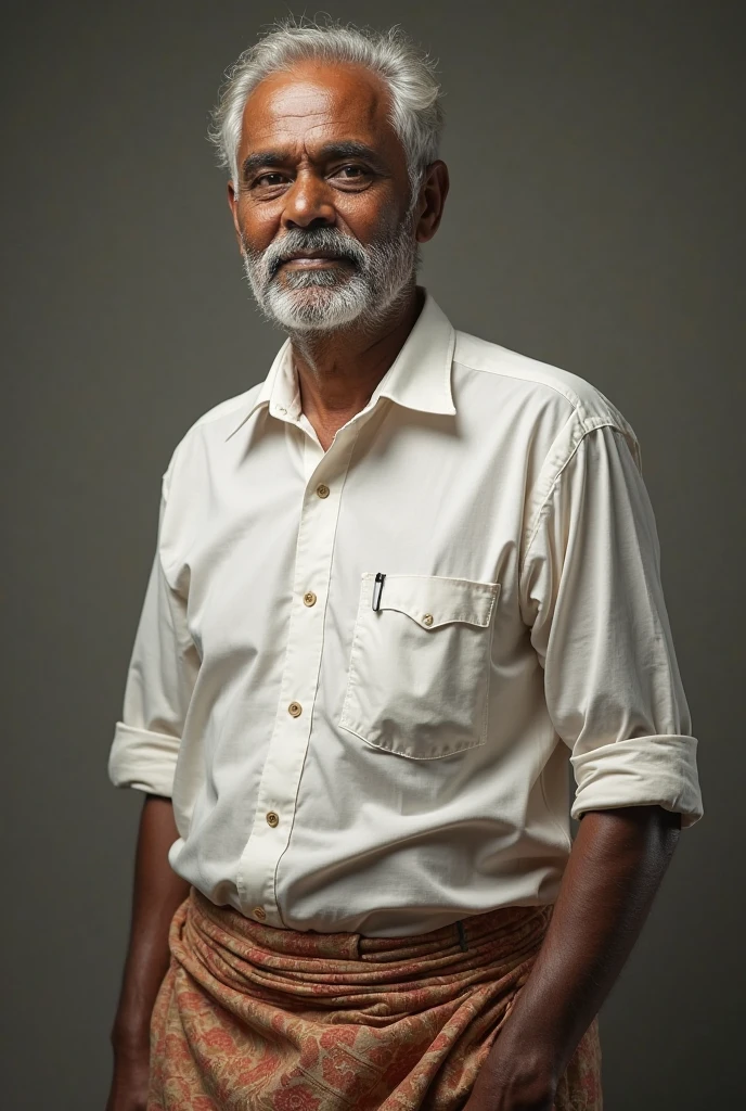 "He is a dark-skinned Black man. His height commands respect, as he is a tall man. At 80 years old, he remains in great physical shape, being a dedicated volleyball coach. His physique is athletic, and he sports a thin mustache that complements his strong and imposing appearance."