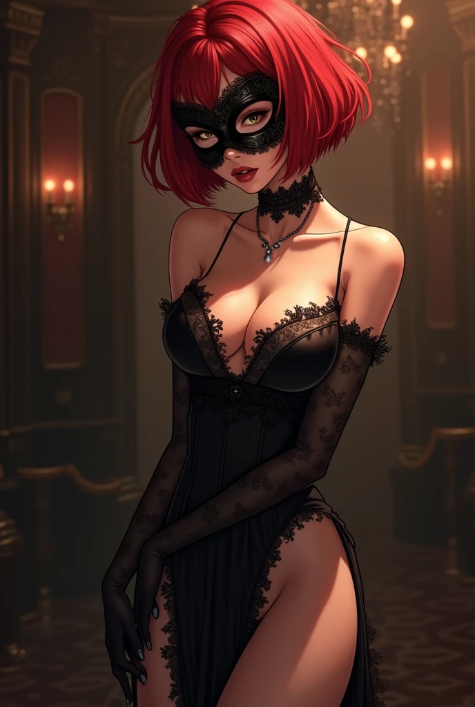 1 girl, green fur, Red eyes, dress, short hair, (Alone:1.3),  
