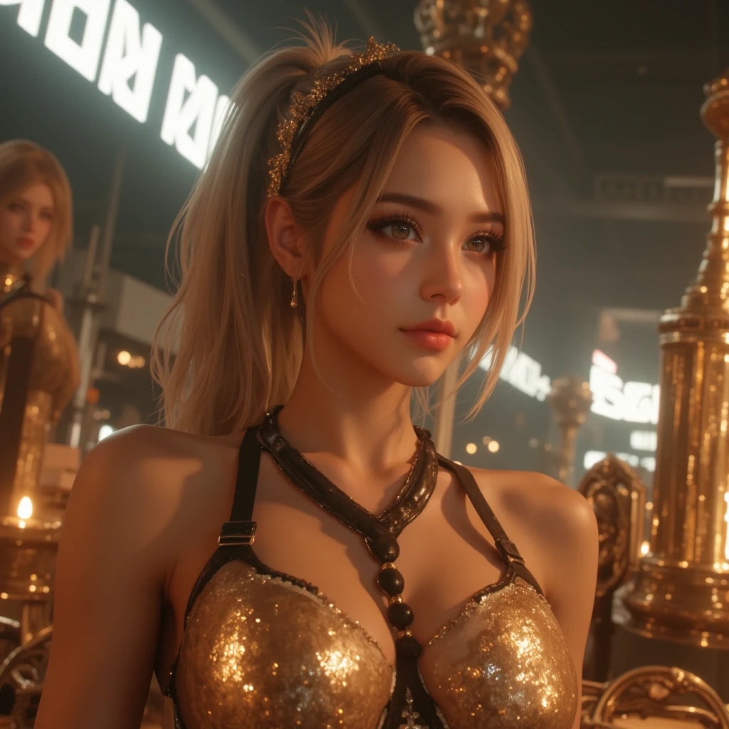a woman with a beautiful face, flowing long hair, glowing golden skin, wearing a flowing golden dress, sitting on a throne made of bitcoin symbols, surrounded by a futuristic digital landscape with glowing neon lights, floating bitcoin symbols, and a starry night sky, (best quality,4k,8k,highres,masterpiece:1.2),ultra-detailed,(realistic,photorealistic,photo-realistic:1.37),intricate details,cinematic lighting,dramatic lighting,highly detailed face,beautiful eyes,long eyelashes,detailed facial features,digital art,concept art,elegant,graceful,majestic,futuristic,glowing,neon,bitcoin,cryptocurrency. BREAK
Perfect anatomy.
perfect hair.
perfect breast.
perfect body.
perfect hands.
perfect face.
perfect eyes.
accurate. Perfect nipples.
anatomically correct.