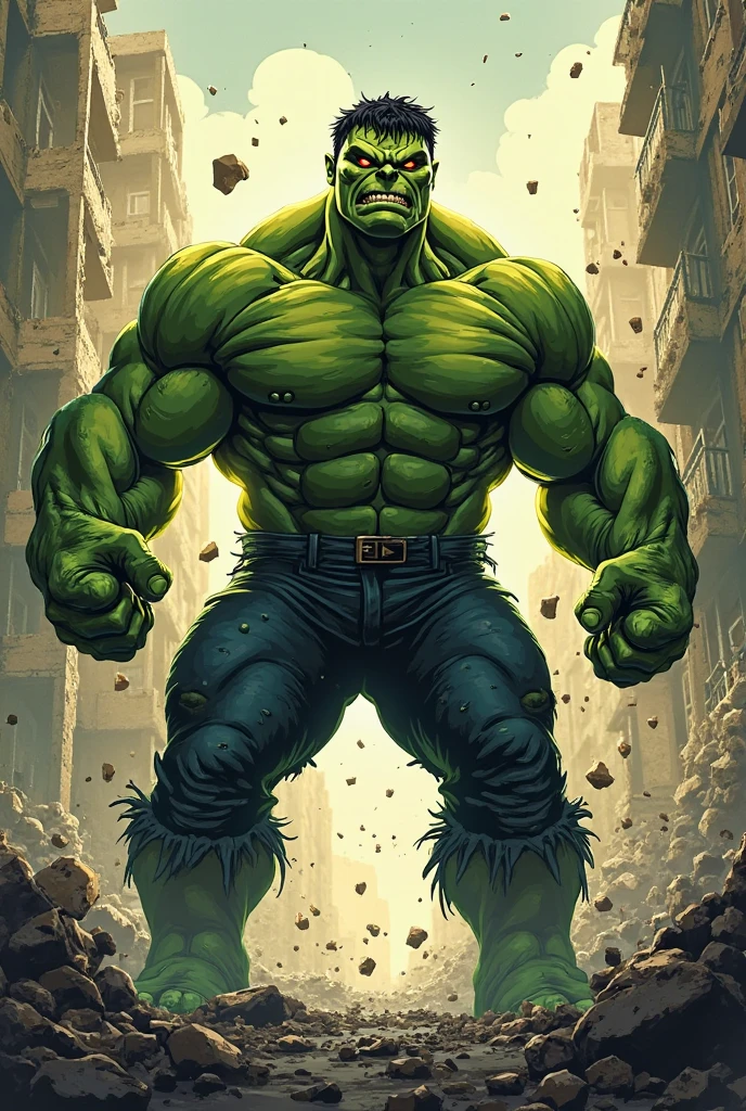 Hulk made of chocolate powder
