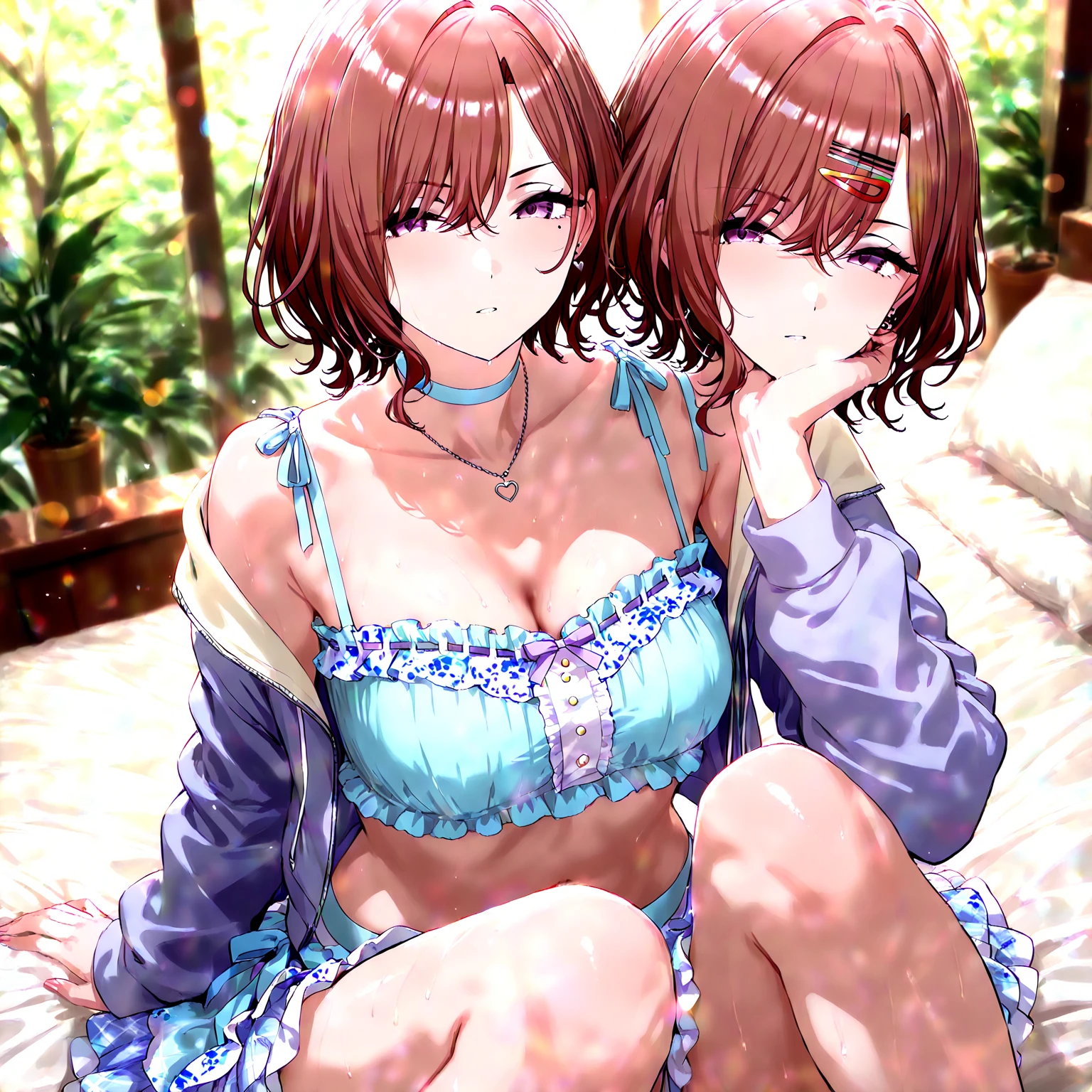 (Highest quality:1.5, High resolution, 超High resolution, 4K, Detailed lighting, Shaders), NSFW Misaka Mikoto, 独奏 short hair Brown Hair Brown eyes Cool face topless Black thong bikini Realistic sun rays Beautiful beaches Super fatty muscle Muscular Sweat nude, (pussyfocus:1.0) Sweat, Shiny skin, Heavy breathing, ( Sex, sexual intercourse, put in, Heterosexual, Motion Lines, Motion Blur, Talking Spirit:1.1), (Lie in, Lie in on your back, bed,Subjective:1.1)Completely naked (topless)++
