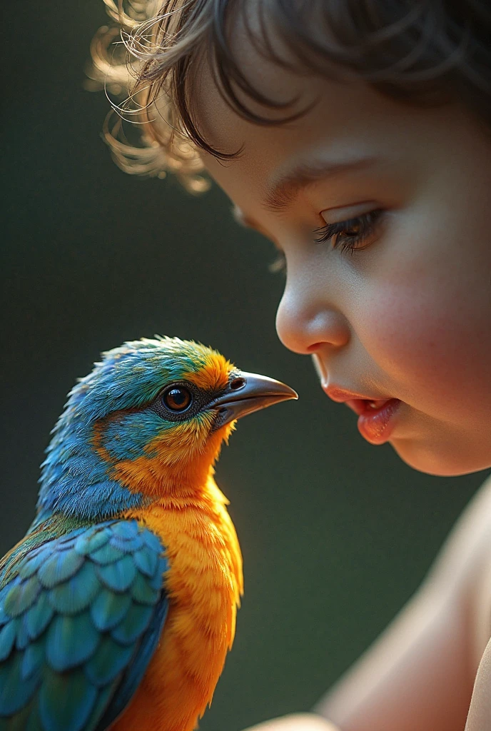 Butifull lutino coctail bird with teen boy