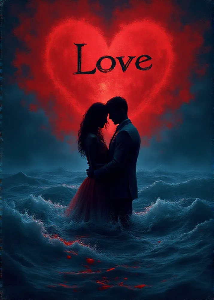 A powerful and realistic Movie poster with the title "ROMANTIC LOVE" images and title must be bold and visible.