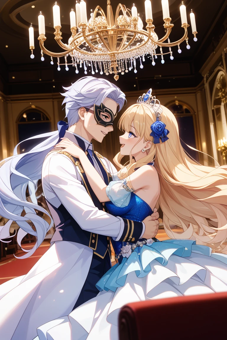 best quality, 4k, high resolution , anime girl , anime boy, young boy, tall boy, young girl, 24 years old, bangs, long hair, relaxed face, perfect shot, perfect ???????, detailed face, detailed eyes, throne background , tall girl , 1girl, 1boy, realistic, 4k , masterpiece , ilustration, digital art, mid body, morgan le fay, fate grand order, standing , morgan le fay dancing with zhongli, 1boy zhongli, genshin impact,dance , dancing, close up