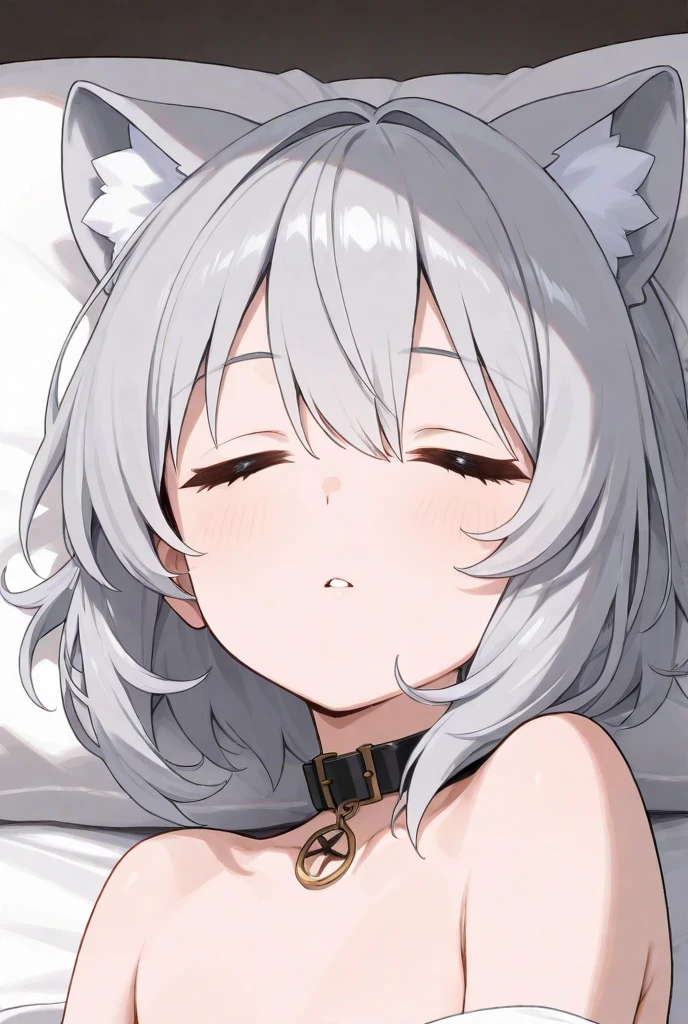 nsfw,1girl,High angle,portrait,nyan,in heat,catgirl,masterpiece, best quality, very aesthetic, absurdres,medium shot),(front View),(medium shot),(hair over breasts),(long),(upper body)