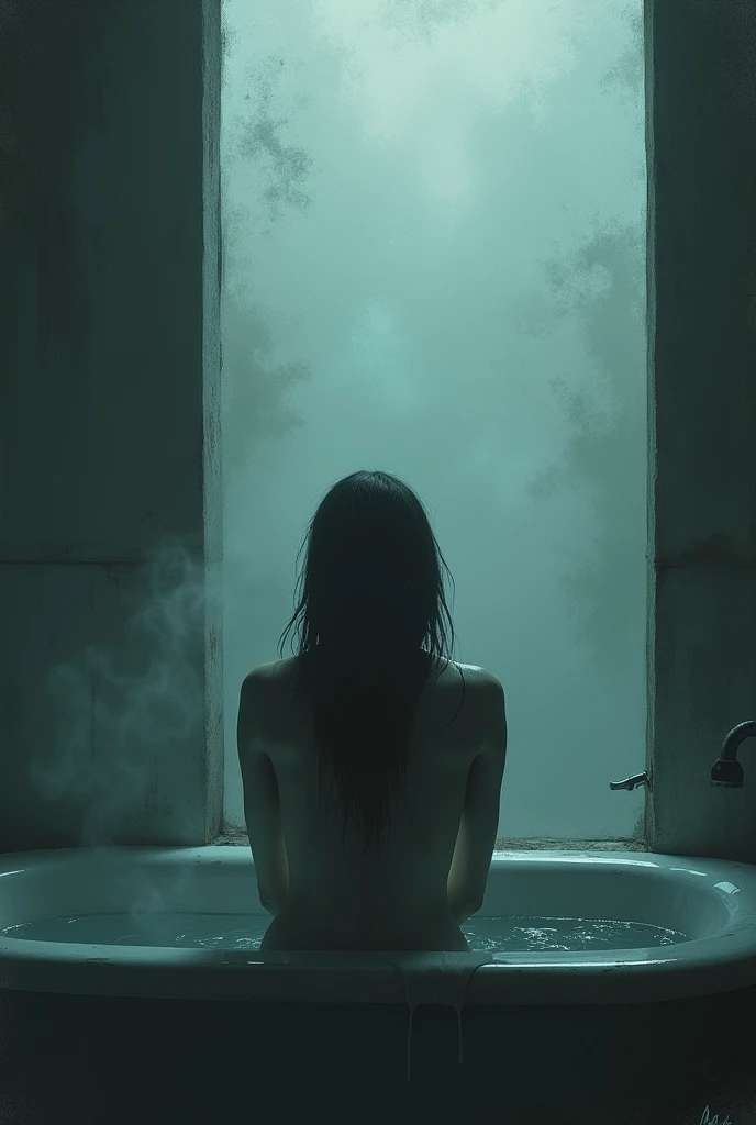 Highest quality、Masterpiece、8k、Japanese women、30th Generation、ghost、Pale skin、Bathroom、Dark atmosphere、scared、sexy、naked、pubic hair、Slender figure、Beautiful feet、Realistic Face、Horror、Realistic hands