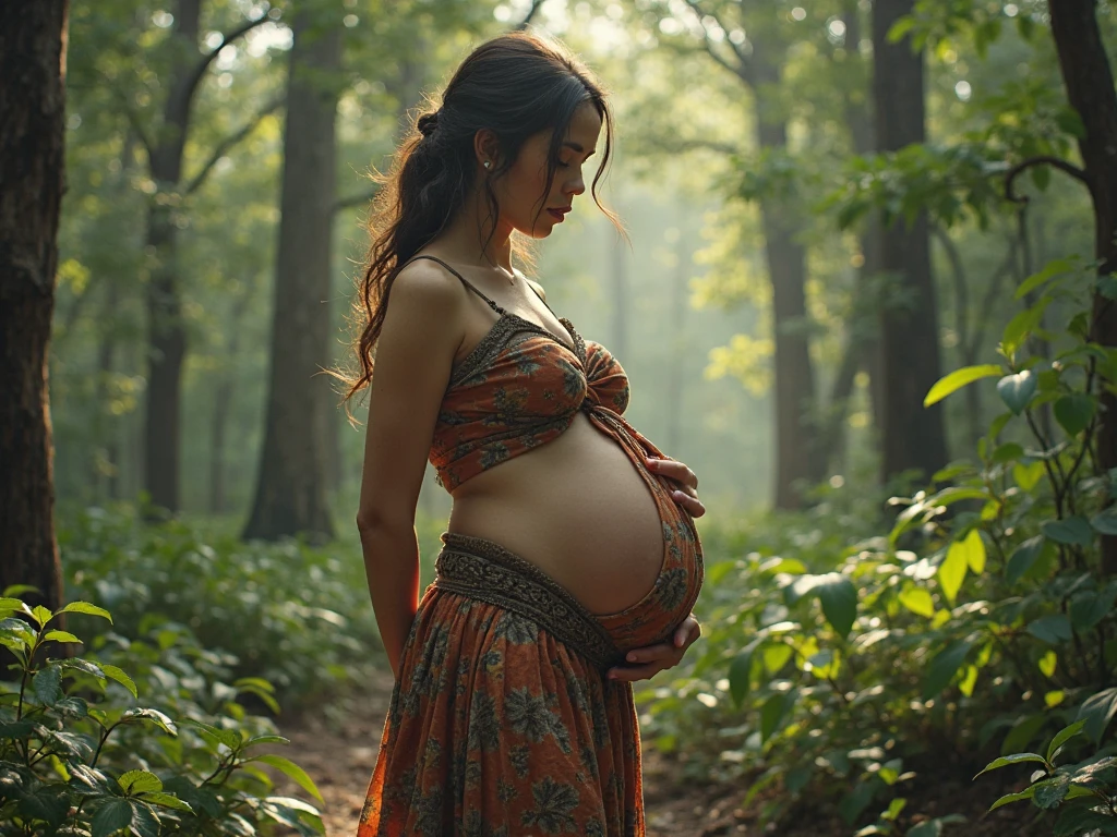 forest, bellydancer, massive breasts, mongolian, (((nude))), cleavage, reflection light, chiaroscuro, depth of field, cinematic lighting, ray tracing, Sony FE GM, UHD, super detail, masterpiece, textured skin, high details, best quality, award winning,3D,hdr(HighDynamicRange),Ray traching,NVIDIA RTX,Hyper-Resolution,Unreal 5,Subsurface scattering、PBR Texture、post-proces、Anisotropy Filtering、depth of fields、maximum definition and sharpness、Many-Layer Textures、Albedo e mapas Speculares、Surface coloring、Accurate simulation octane rendering of light-material interactions、Two-colored light、largeaperture、Low ISO、White balance、the rule of thirds、8K raw data