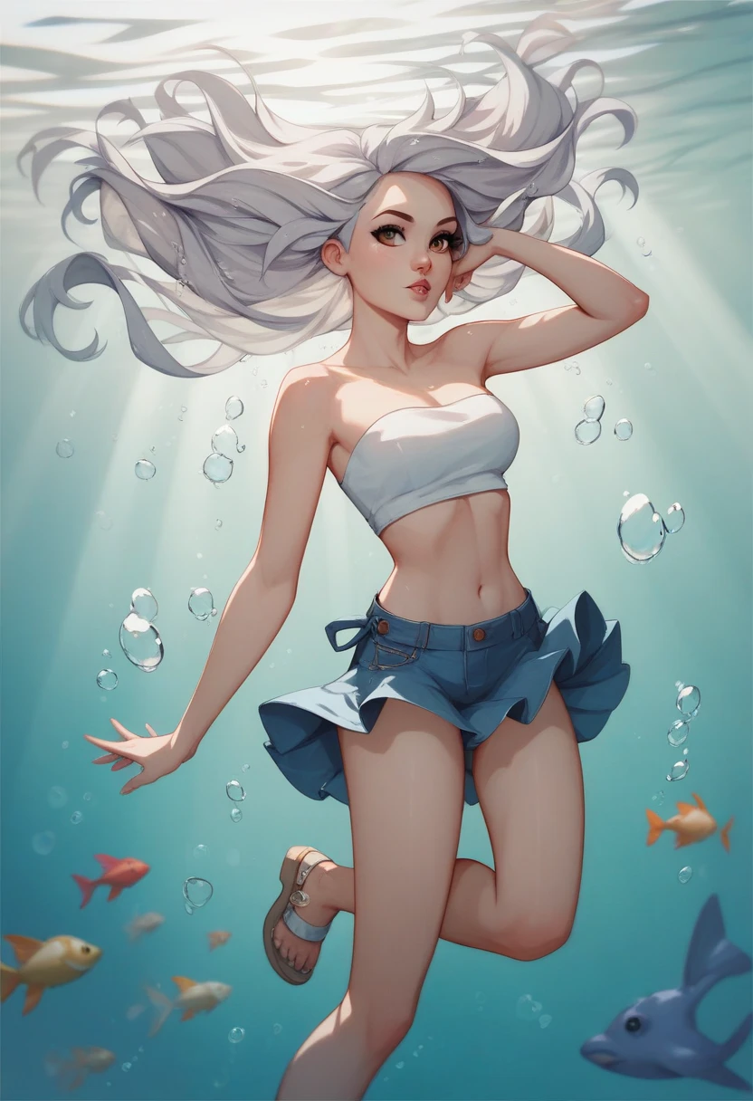 Swimming in the sea