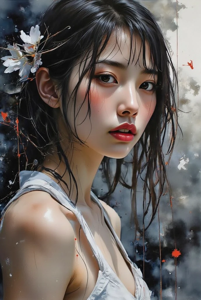 A magnificent, award-winning, and highly detailed painting featuring a panoramic view of a world filled with vibrant colors and rich The artists, Jeremy Mann, Carne Griffiths, and Robert Oxley, have masterfully used cell-shaded layers and painted with acrylic paints to create this breathtaking masterpiece. The composition follows the golden ratio, showcasing symmetry, intricate details, and depth of field. The painting utilizes volumetric lighting and sharp focus, evoking a sense of anxiety and dark fantasy. Inspired by the styles of Makoto Shinkai, Jamie Wyeth, James Gilleard, Edward Hopper, Greg Rutkowski, Studio Ghibli, and Genshin Impact, this artwork is a stunning example of conceptual art. The 8k high-resolution image is a trending piece on Pixiv and Art Station, vibrant, 3d render, conceptual art, illustration, painting