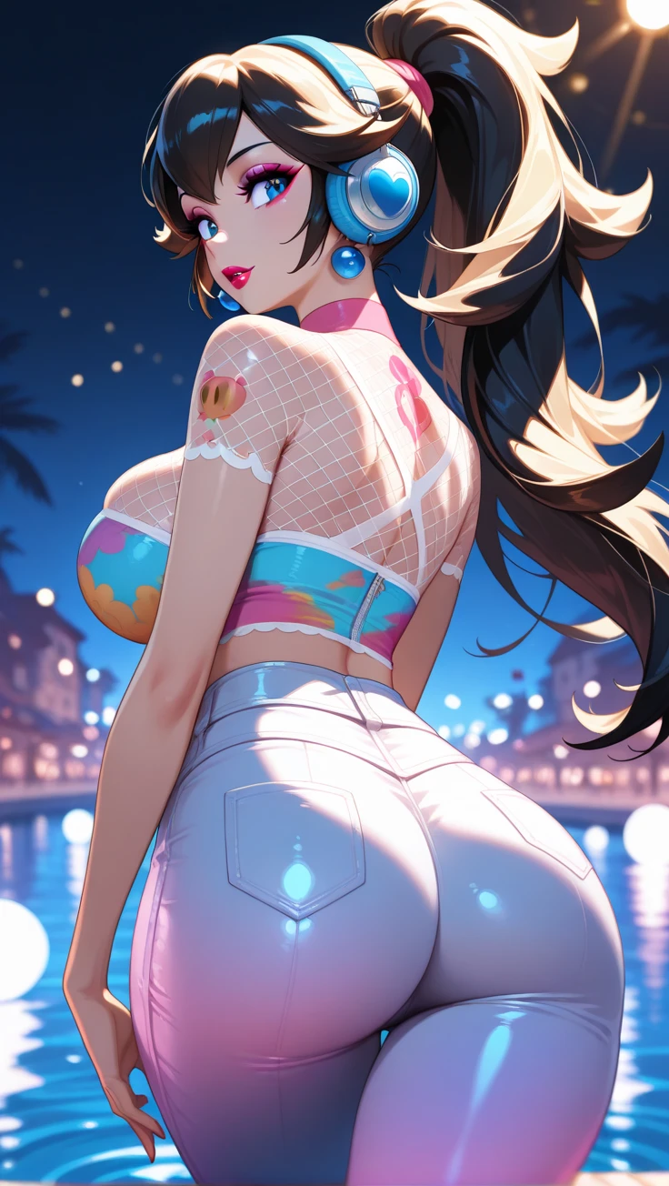 Girl, girl 16 years old, hair tie, girl on her back, underwear, propped up on the table, thin leg, thin hip, wide waist, big ass, perfect ass, extremely detailed ass, prancing ass, sexy ass.