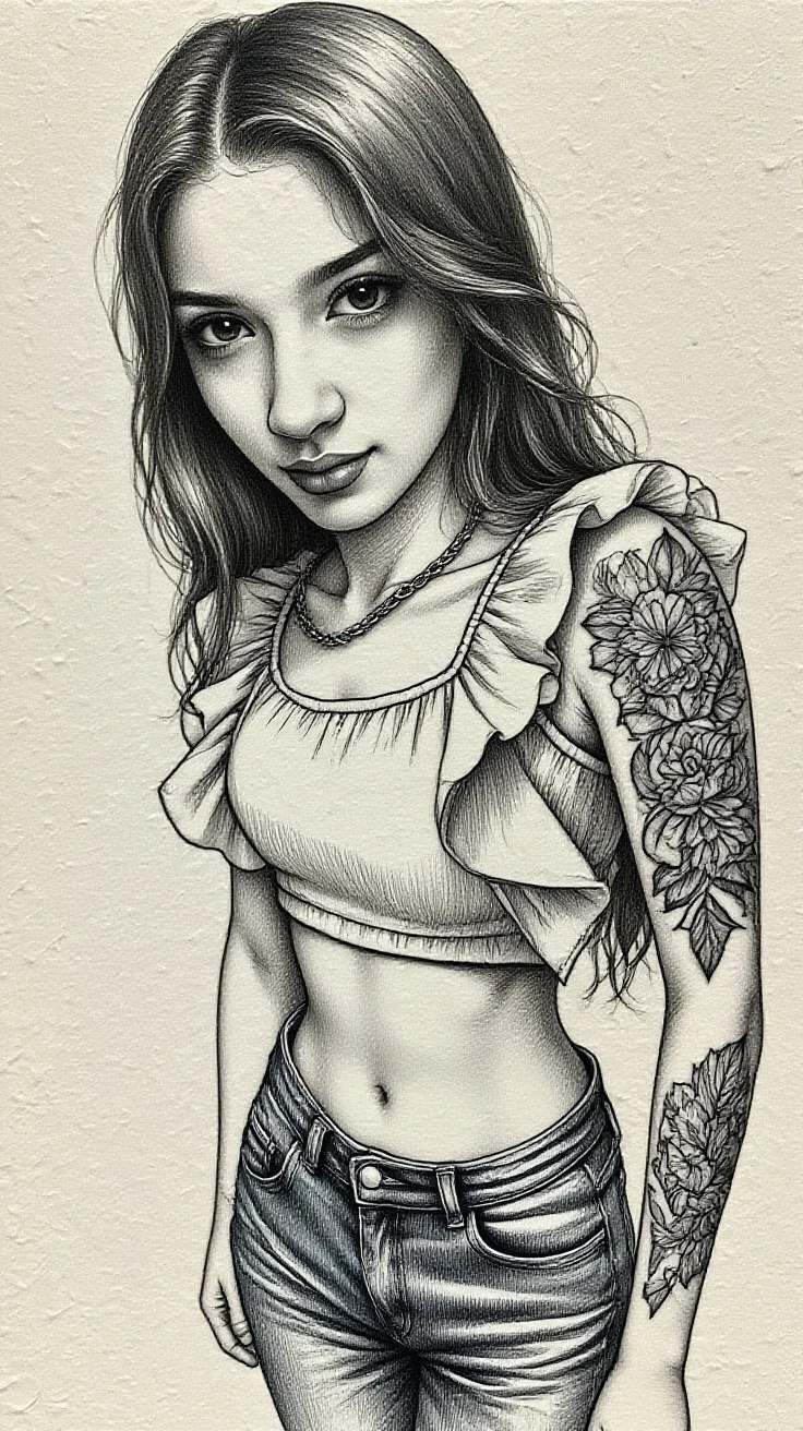 (ink:1.3), portrait, 1girl, thigh,vivid colors, colorful, pastel colors, sketchbook full colors,