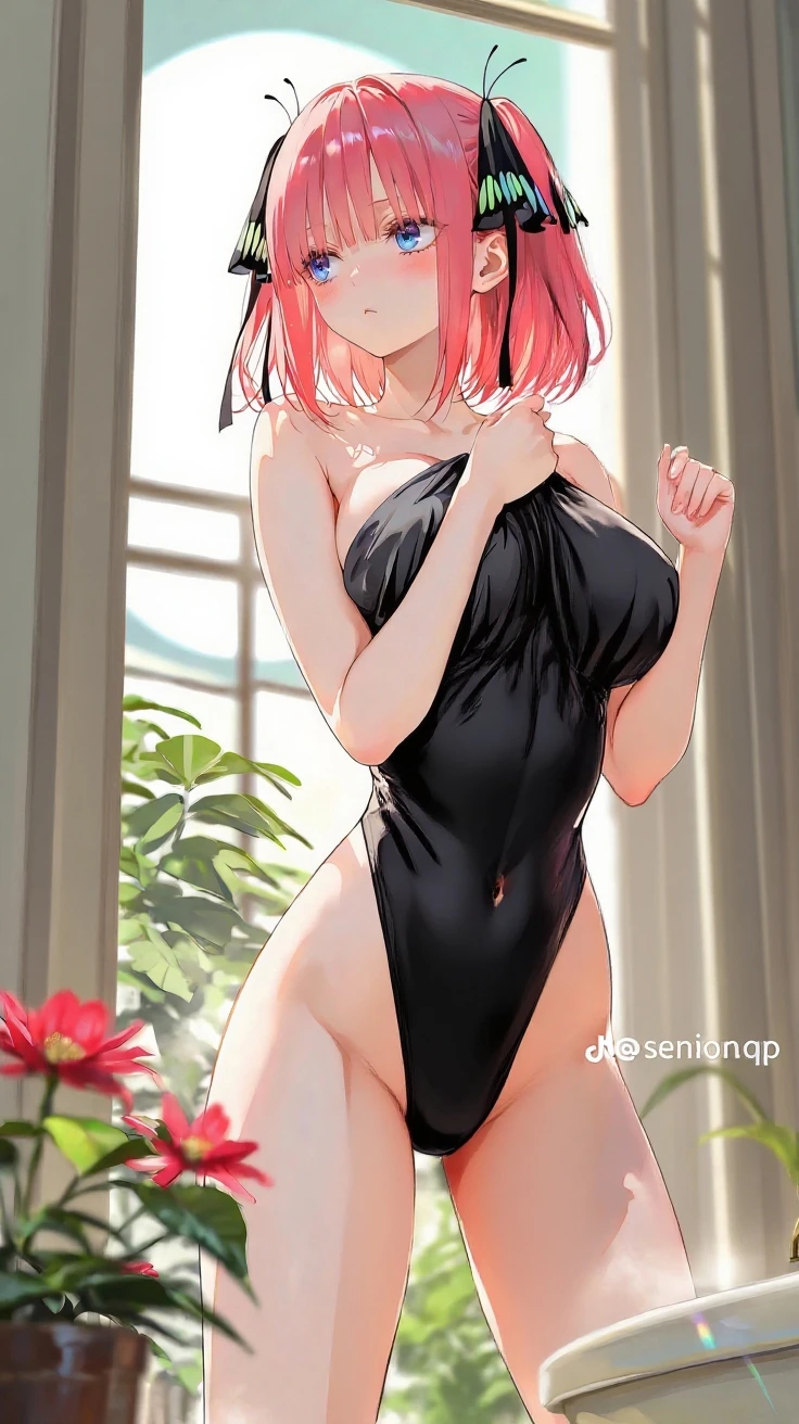 nsfw, full nude, 1girl, female, pussy, Hairless Pussy, breast, medium breast, breast milk, spoken heart, love juice, from below, (embarrassed:1.7, (spread legs:1.5), best quality, perfect anatomy, dynamic lighting, character focus, close to viewer, closed eyes, open mouth, IrysCasual, short hair, side ponytail