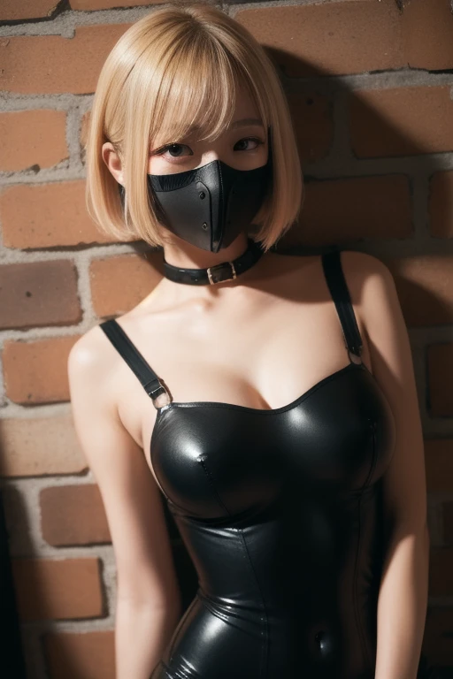 (8K, 超A high resolution, Best Quality, masutepiece:1.2)、8K、RAW portrait of japanese girl、Photorealsitic、超A high resolution、top-quality、 (Lower breast、huge-breasted:1.7),((Glossy Black T-Back Tube Top Bikini、Considerably less area:1.8))、(black masks:1.5)、open the legs widely、(upscale cafe:1.3) BREAK (Natural Skin Texture、Detailed skin、Hyper-Realism、ultra sharpness)、intricate detailes、depth of fields、Japan idol system、爆乳、(Blonde short-haired:1.3)、Thigh opening、voluptuous breasts、Gal、Show the armpits、big eye、bangss、Eye lashes、Bewitching look、Small T-back tube top bikini