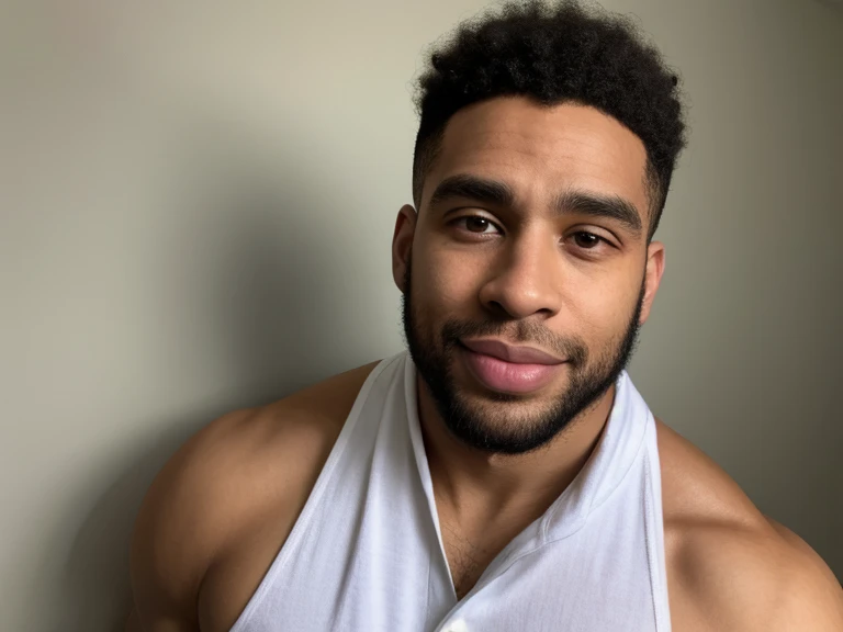 (best quality, 8k, photorealistic:2.0), (solo),(one male:2.0),(black men:1.5),(shirtless black man),(short hair men),(black men hairstyle),(muscular),(looks very young),(clean body),(white briefs),(Ecstasy with amazing orgasms),(being restrained),(no freedom),(upliftment),(sexual arousal),(male virgin)