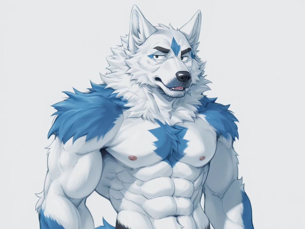Solo, Anthro, male (((solgaleo, lion, blue sclera, muscular, big pecs, abs, yellow nipples, white fur, black body, black nose, multicolored body, multicolored fur, multicolored mane, white mane, mane, grey pecs, black chest, black abdomen, white arms, white legs, 5 fingers, tail, white tail, yellow tipped tail, markings, orange tipped mane, orange speedo, big bulge))) standing, pokemorph, biped ((focus grey abdomen, focus solgaleo, focus grey chest)) full body, perfect anatomy, by darkgem, by mystikfox61, by glitter trap boy
