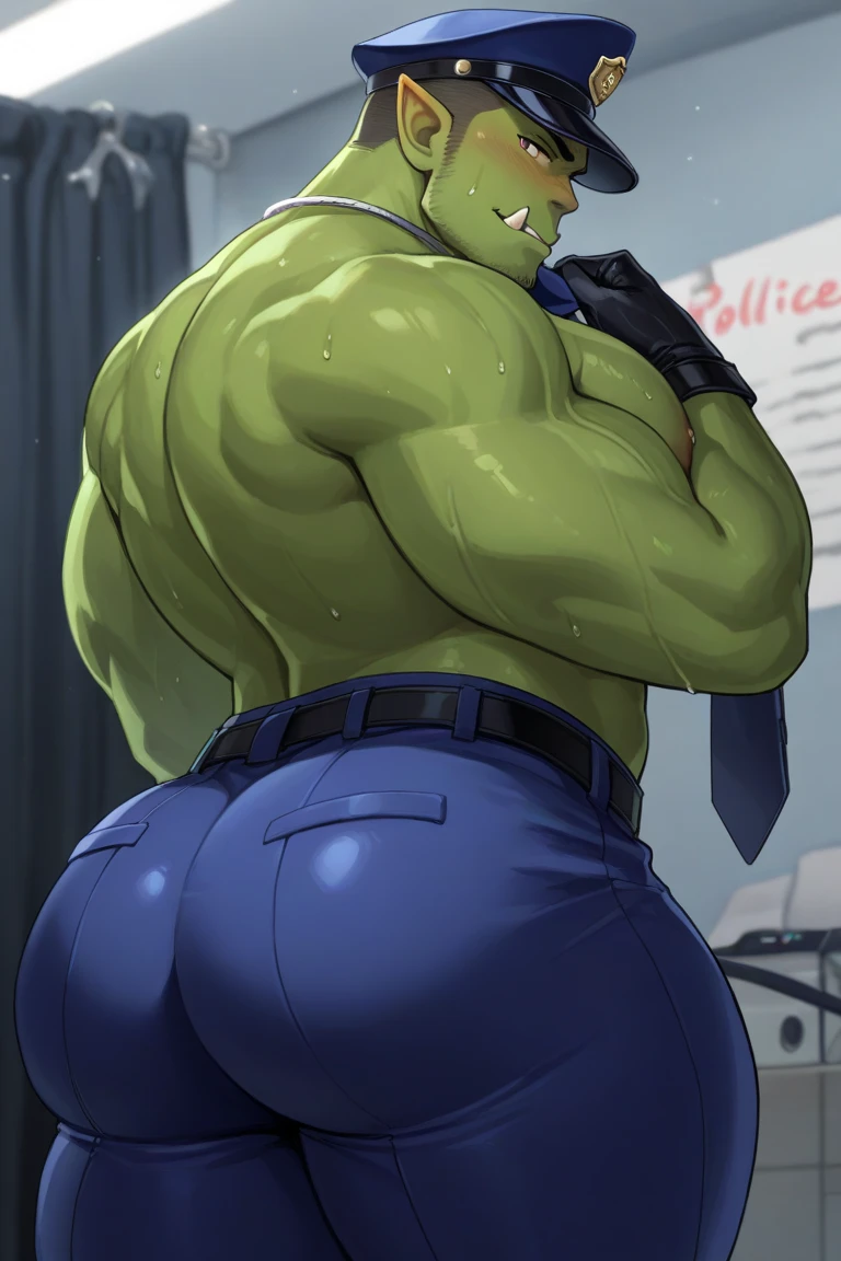 best quality, masterpiece, yaoi, green skinned orc with pointy ears, wearing metal collar and shackles, anal sex with another green skinned orc with pointy ears, in the middle of medieval town square, human townsfolk crowd around and enthusiastically cheer them on, cum in anus, disgusted face, zoomed out, fill frame, full body, dramatic shadows, manga art style, best view, perfect fingers, no watermark, no logo, no signature