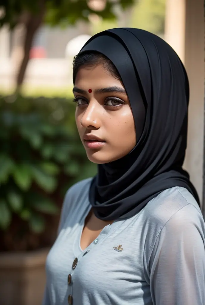 16 years old Indian girl, attractive, full body cute young lady, wearing hijab, full sleeve outfit, intricate details, highly detailed, sharp focus, detailed skin, realistic skin texture, texture, detailed eyes, high resolution, masterpiece, best quality, professional, 4k, shot on Canon, 85mm, shallow depth of field, kodak vision color, extremely detailed, foto_\(ultra\), photorealistic, realistic, post-processing, maximum detail, roughness, real life, ultra realistic, photorealism, photography, 8k uhd, photography.
