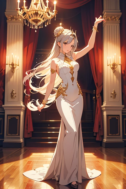 Irisviel,black with gold dress sleeveless of wedding,solo,beautiful laughs,arm at side,middle size of breast,beautiful necklace,matching remix,revealing dress,in beautiful garden,happy smile,,golden wreath,Shining breasts,beautiful breasts,breasts out from dress,almost naked,take off her dress,half naked
