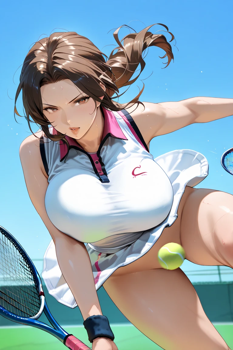 (8k ,Super detailed,Best masterpiece,nature,perfect work of art,perfect female figure),two women,sister and younger sister, sisters,rainbow hair,perfect face,(huge ),neighbor wife,woman hairstyle,elegant wife,Sophisticated and revealing ,20 years old,White skin,messy hair,perfect sexy body,Tone,flirtatious,very big ,Willow Yao,see through breasts,nipple,tennis player,Wearing ultra-short tennis sportswear,on the tennis court,Holding tennis racket,Detail background,necklace,perfect eyes,,T-shaped small size,huge big