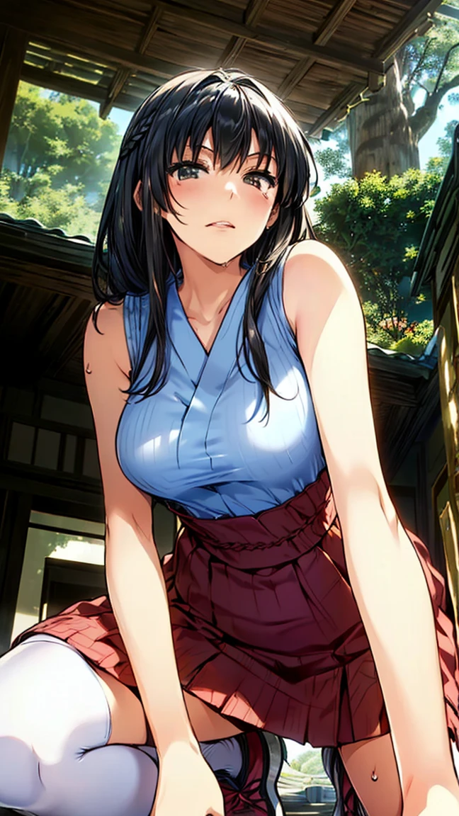 shinkai makoto, Kimi No Na Wa., 1 boy, Shaved head, , Boys are behind girls, Touching the chest, Rubbing breasts from behind, grab, grabbing chest,chestgrab behind back, Remove your bra, Hold the bra, Embrace, Embrace, Kiss on the neck, One girl, Black Hair, Waterfall knitting, Red ribbon, Long Hair, Brown eyes, blue star necklace, Light Cardigan Pink, Open shirt, Yellow shirt Open shift, belly button, cute, Open your mouth, whole body, Long sleeve, Cowboy Shot, masterpiece, On a date, Blushing, Bedroom, night, Sit on the bed , Shaved head,Topless,Nipples are erect,Armpit sweat,Shyness,clear,High exposure,Having my armpits licked,His arms are tied and he is hanging from a rope、A beautiful adult woman with long hair、sexy shorts