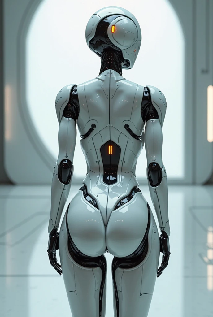 Close up portrait , metallic cyborgg cyberpunk <lora:AH_TWNS:1> sexy woman, ((turned her ass)),
beautiful small breasts, (Thin body), (((Narrow waist))), (big metal nipples),
with short braid hair, (one red star on the forehead), metal skin, no face, hidden hands, ((blade fingers)),
hailing from a dystopian future, futuristic cityscape, painted in shades of neon and chrome, with a calculated grace and an unyielding spirit, she represents the cutting edge of concept art, embodying the power and ambition of a new era, photorealistic painting , intricate, 8k, ((highly detailed skin)), digital painting, intense, sharp focus,
art by artgerm and rutkowski ,
cgsociety, full height,
RAW, analog style, 1girl, *subject*, 8k uhd, dslr, high quality, film grain, Fujifilm XT3<hypernet:AnnaM:1.0>
