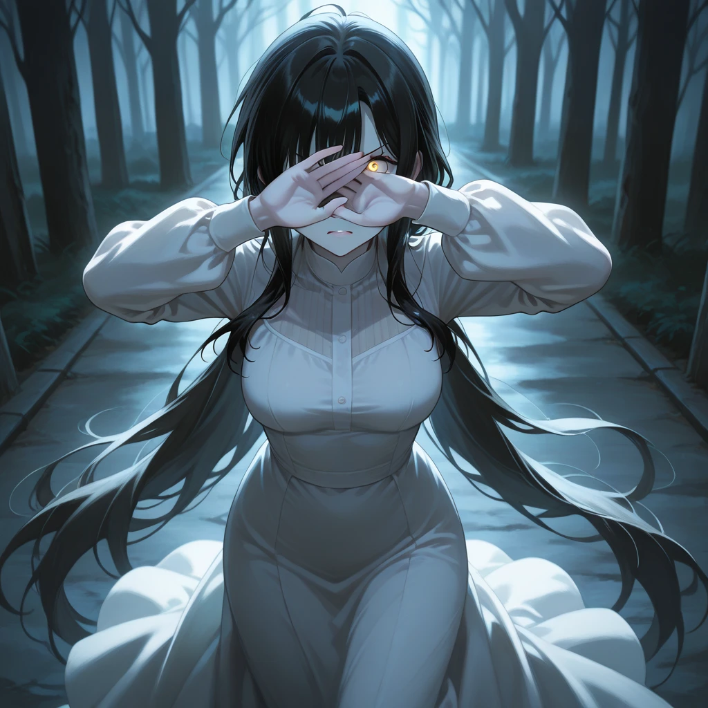 God&#39;s son，befall，(The background is the decaying earth,Dead Tree)，Kneeling on the ground，pray，cry，Tears，Long hair，（Damaged clothing），Divine Light，White feather，Blood，The light of redemption