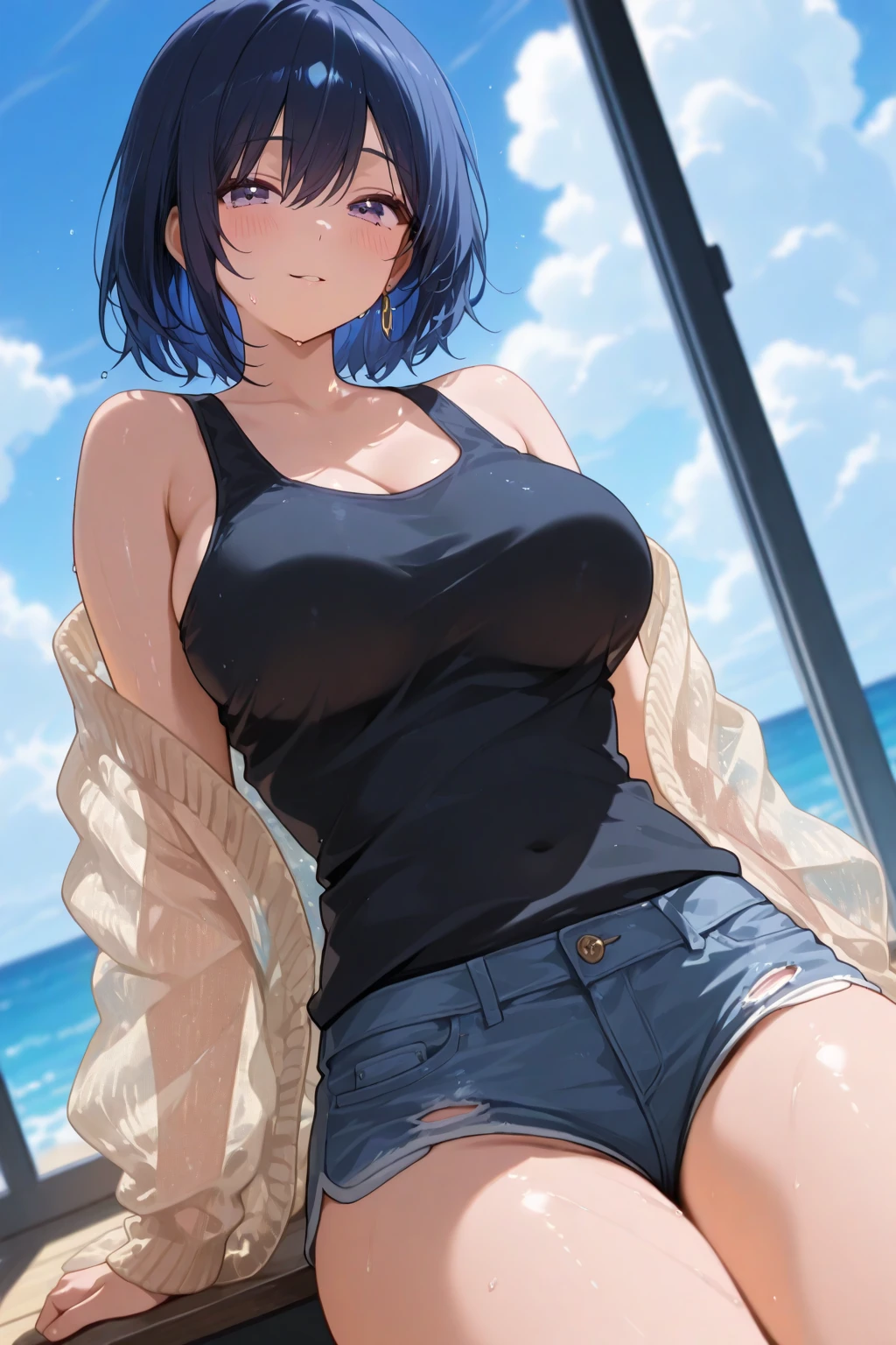 perfect body, sensual cleavage, medium breasts, feminine suit and tie, Ultra HD, 4k image, best image quality, (fidelity: 1.4), photoreal, light green eyes, eyelashes, beautiful pupil, shadows, slight blush, delicate facial features , reasonable facial features, exposed waist, natural poses