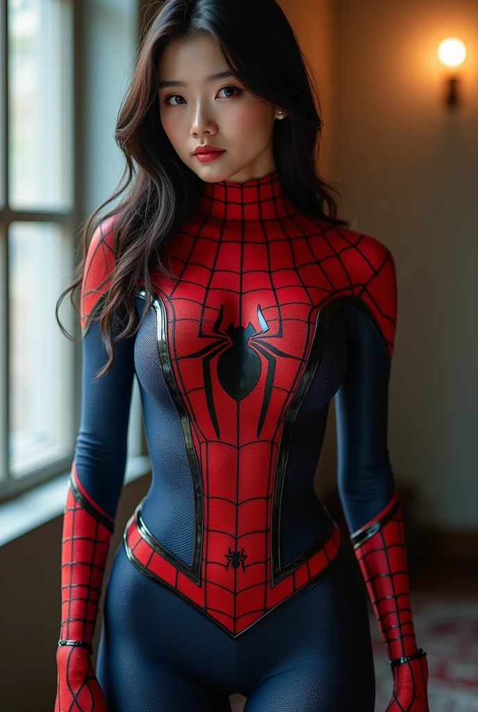 women, spiderman suit, with the torn suit, ultra realistic, ultra HD, 4k, detailed