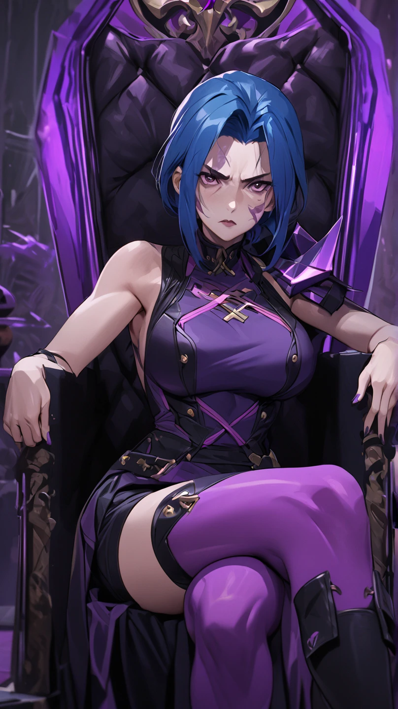(1 girl:1.3),Alone,__body parts__, Official Art, unity wallpaper 8k, ultra detailed, Closeup on face, beautiful and aesthetic, gorgeous, Masterpiece, Best Quality, fantastic atmosphere, Soothing palette, calm mood, soft shading, miko priestess, charm spell, family talisman, Priestess Duties, dark aesthetic, Suit and tie with black leather shorts with many chains around the body and a black leather jacket., big breasts and big butt, The city of Tokyo in the background, (Messy Short Purple Hair), (perfect lighting)