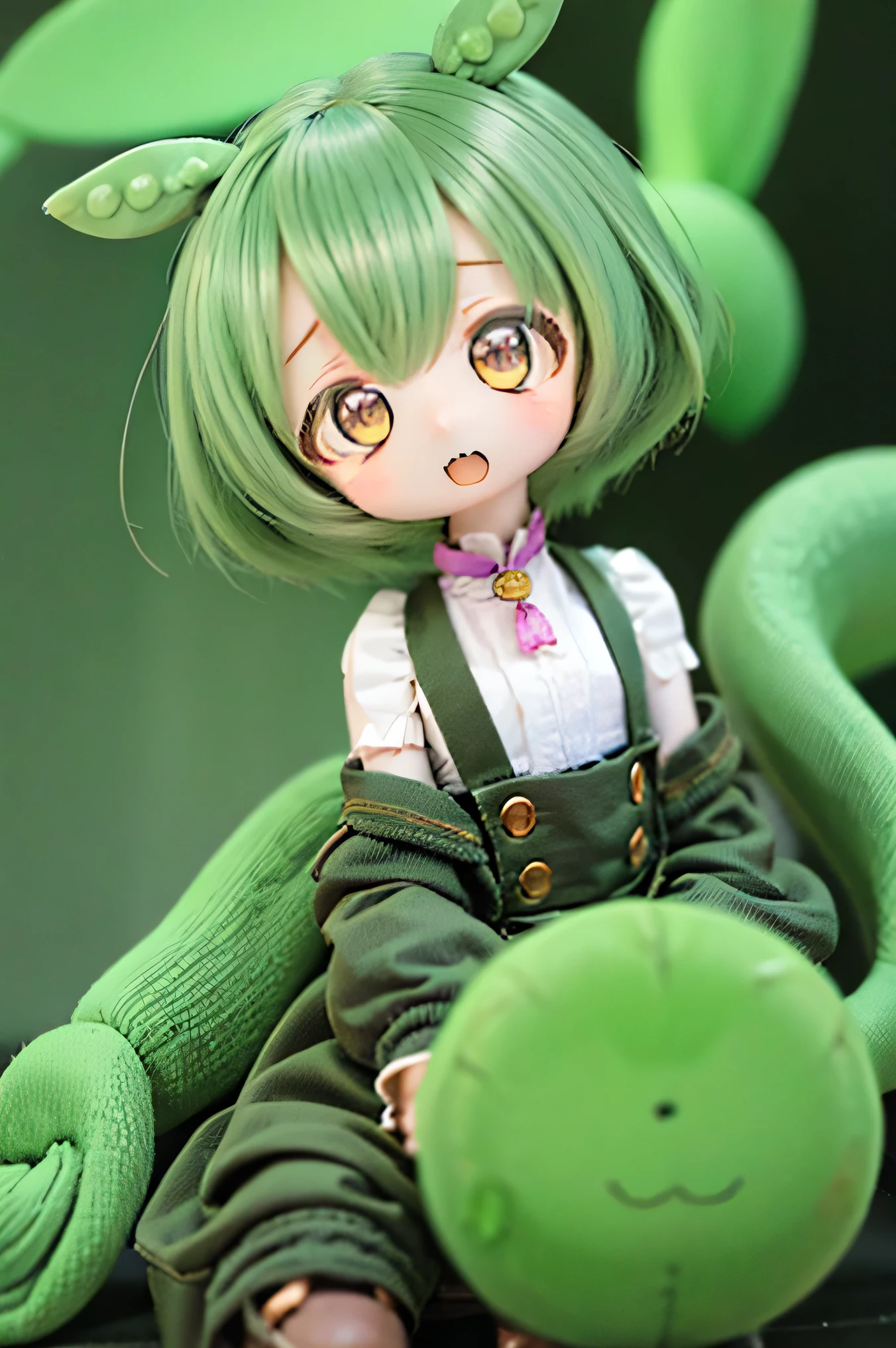 かわいい green-haired zundamon in playful pose, ( chibi), Nikon Z7 IIミラーレスカメラを使った街中の詳細なキャラクターデザイン , 繊細な詳細 , シュールな , フォトリアリスティック , 8k, 傑作 , は高解像度です, 明るい色, 春春セーターを着ています , 自然光, 、 温かいパレット , 素晴らしい , ファンタジーショット , かわいい , かわいいデザイン , , 心温まる、えだまめ、 裸の、little 単語
