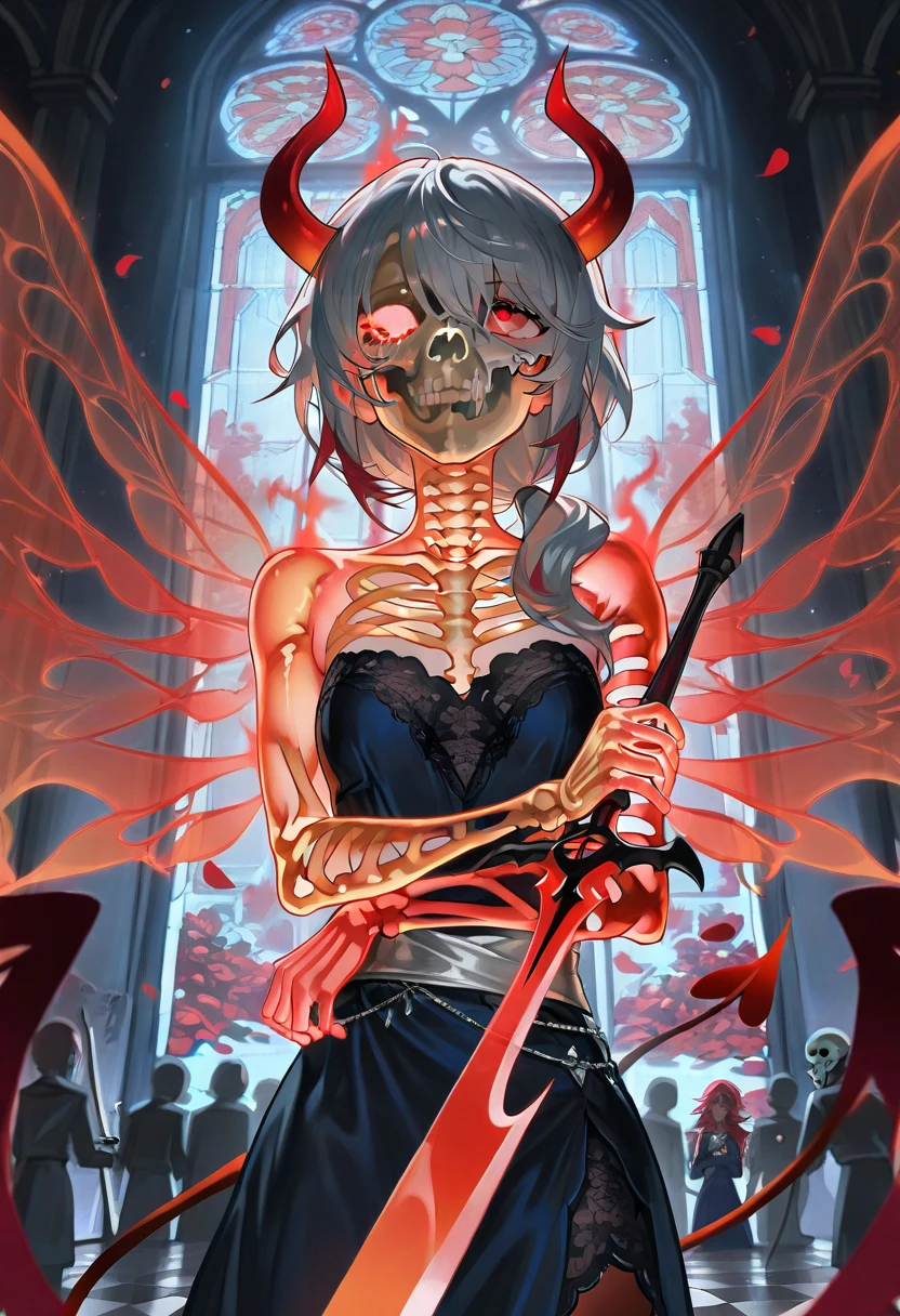 Ghost hones his powerful rage in the style of Rubens, eerie glowing red eyes, filtro rosa --chaos 10 --style raw --stylize 600