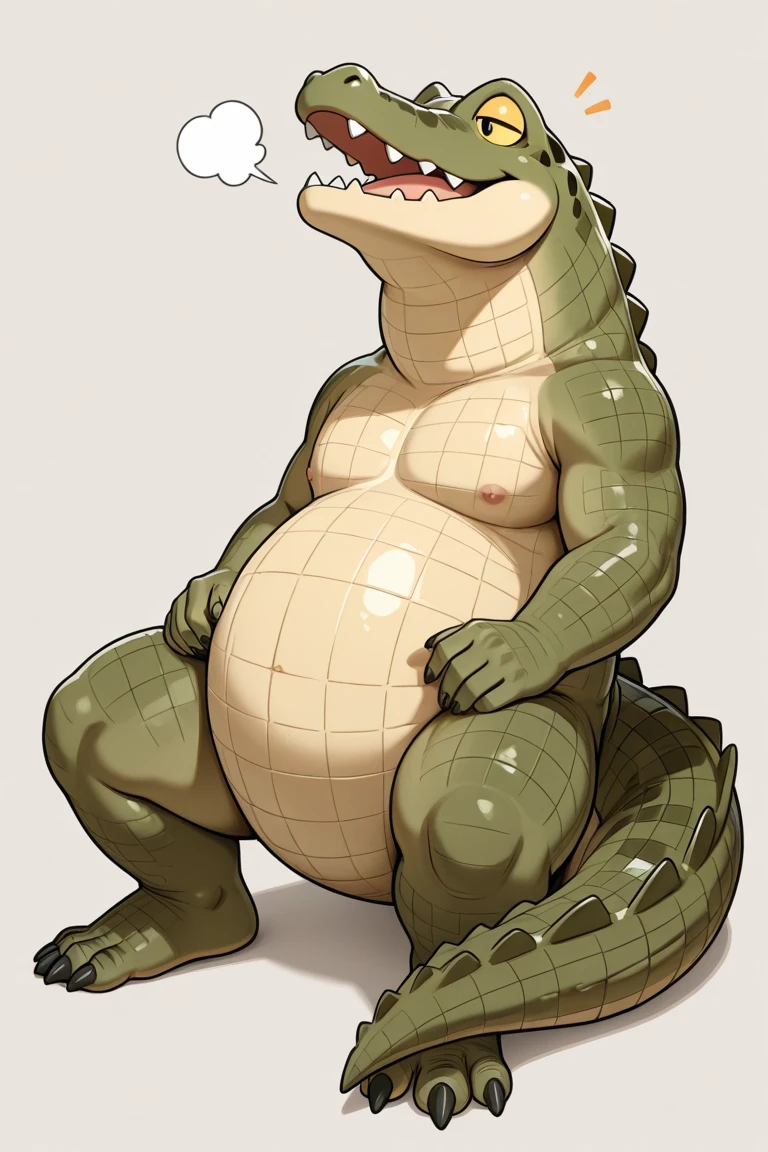 cute, (Obese, Overweight male, anthro, crocodile), (detailed eyes, detailed mouth), no hair, smooth, nude, big bulge, y-front briefs, bright lighting, background effects, anime style, centered, approaching perfection, dynamic, highly detailed, sharp focus