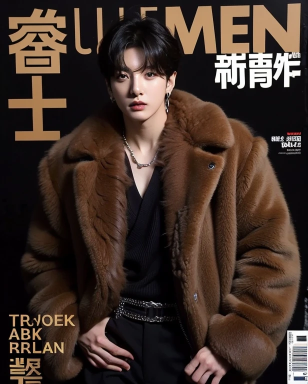 Masterpiece, Superb Piece, Nude, Color Hair, Outdoor, Magazine Cover, Full Body, Man,