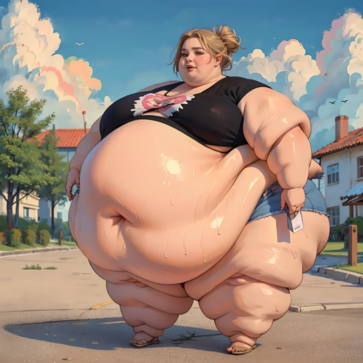 (Masterpiece), (best quality), (highres) hermione granger, emma watson, tall, ((((morbidly obese)))), ((((USSBBW)))), (((detailed face))), ((bottomheavy)), ((chubby belly)), ((gigantic ass)), (((massive thighs))), ((slim calves)), ((thin face))