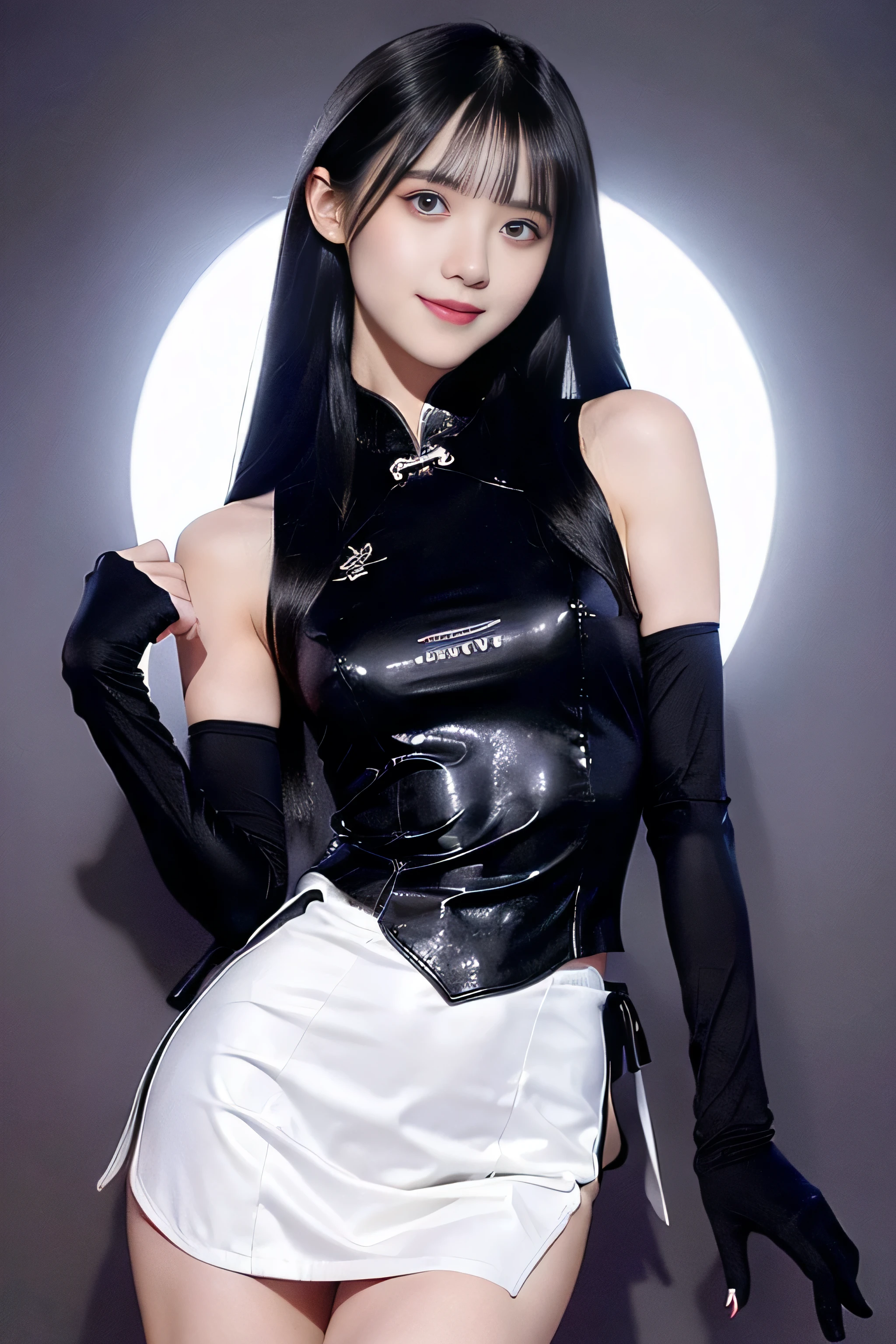 Highest quality、8K Masterpiece、Ultra-high resolution、(Photorealistic:1.3)、RAW Photos、One Girl,Very cute girl at 15 years old,Big eyes,The face is facing straight ahead,Body facing forward,Beautiful nose,Fuller lips,Short black hair,ponytail,Detailed eyelashes,Thin eyebrows,Symmetrical eyes,View Viewer、Princess Costumes、Castle、High heels、Dance、ceremony、tiara、Satin gloves