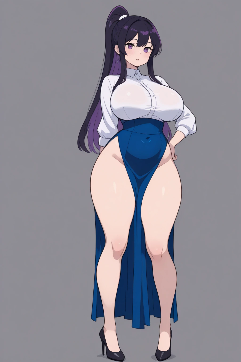 (masterpiece, best quality, highly detailed), 1girls, big belly, huge belly, art by kipteitei, round belly, chubby, curvy, belly grab, enormous belly, fat belly, thicc, bigger belly, really big belly, jiggly belly, glasses, bunnysuit, tight breasts, ((full body))
