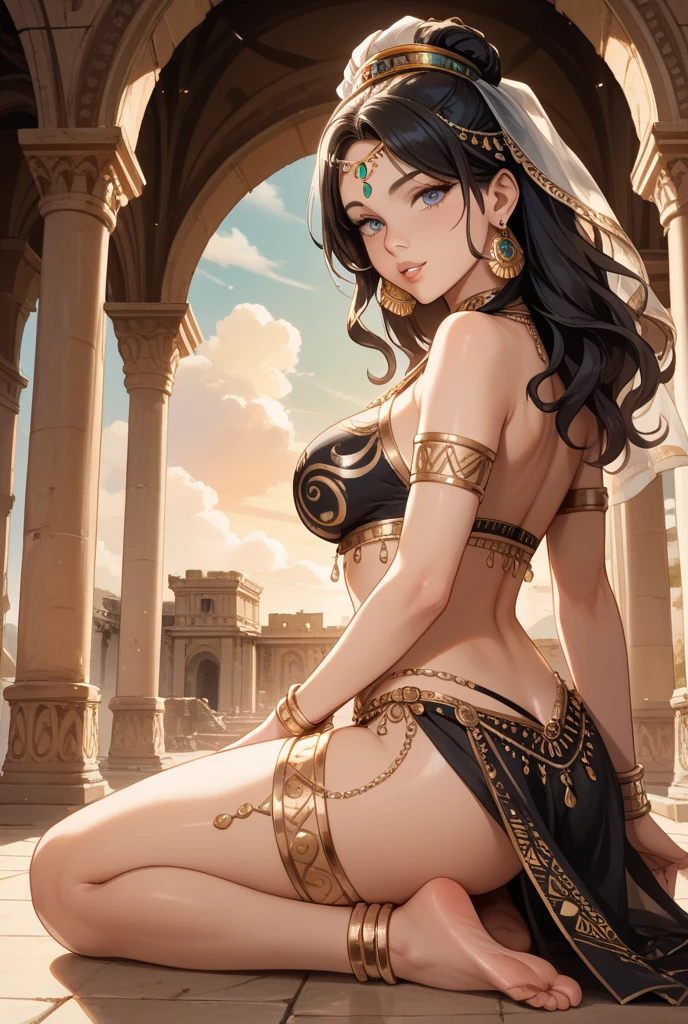 ((best quality)), ((masterpiece)), (detailed), Queen Salomè as in the painting by Gustave moreau, sensual, Big , huge ass