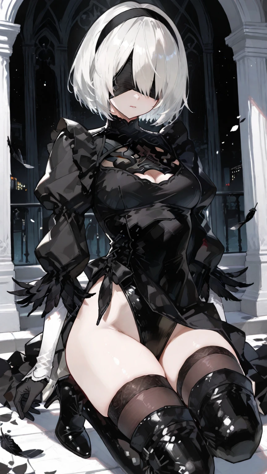 Crisp chest half exposed, black silk, royal sister