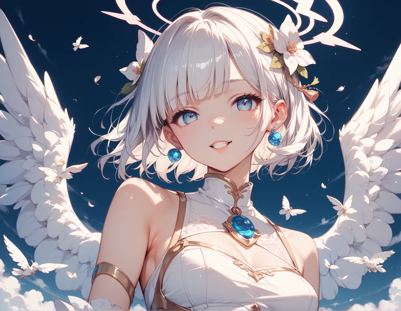 white dragon girl,(Cute Girl),teenage girl,stare,Absolutely beautiful.,exquisite face,white fluorescent tulle,A small white dragon surrounded him.,white flame particle effect,Dragon Feather Decorated with white feathers.,((Cute face)),glowing scales,Focus on the face,Detailed background,white dragon background,splash of color,Masterpiece,soft,angel,angelอากาศกระพือ,Surreal and realistic,Popular CG renderings,Highest picture quality,crystal,big moon moonlight background,Moisturized lips,8K