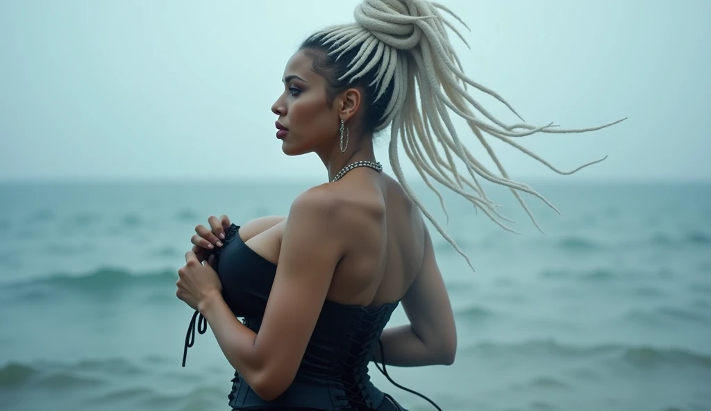 ariana grande, ponytail hair, Ablaze huge tits, boba, legging rosa, realisitic, 8k, real scale, Ablaze, sexly, wet look, ((Enormously huge boba boobs)), gigant ass