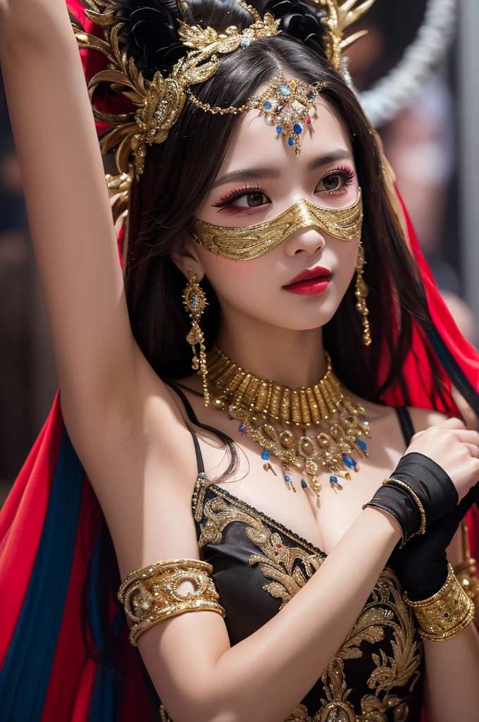 (A female Alien:1.2), Beautiful face, ((There is a female genital-like organ in the middle of her forehead:1.8)), seduces, red eyes, Full body like, A sexy, alien, No humans, an alien, cells are fused, (Lots of blue tentacles), (blue skin:1.3), extraterrestrial, cell, bio image, charming, Best Quality, 8K,4K_quality, high_Definition,Dramatic Lighting, masutepiece:1.5,cinematic quality, detail up, (Intricate details:1.2), high resolution, High Definition, drawing faithfully, (Thick eyebrows:1.2), (a little large scarlet eyes:1.6), Beautiful eyes with fine symmetry, (Highly detailed face and eyes:1.2), (High-resolution red-eye:1.4), Intimate face, (Super detailed skin quality feeling:1.4), Perfect Anatomy, (Beautiful toned body:1.5), (Moist skin:1.2), No makeup, (dark circles:1.1), long canines