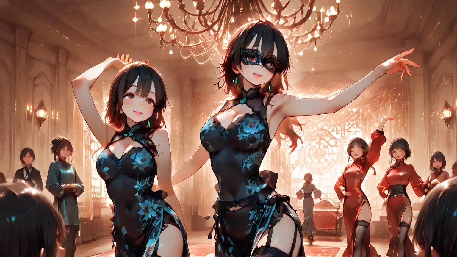 vampire red eyes, sadistic smile, short mini skirt, sweatshirt, black hair with red locks masterpiece, best quality), intricate details, (best quality)), ((masterpiece)), ((realistic)), (hyperrealism:1.2), (fractal art:1.2)extremely detailed eyes, colorful, more detailed, vibrant colors, high contrast, (8K UHD:1.2), (photorealistic:1.2), posing for photo in sexy pose perfect hands well detailed